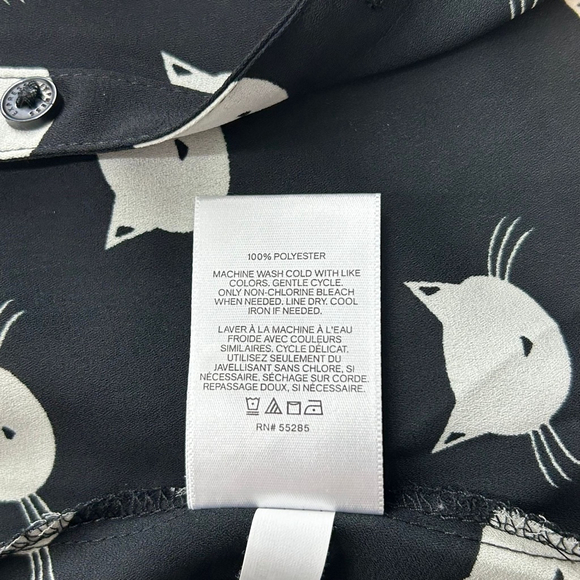 Express Portofino Cats Shirt Womens Extra Small Black - Picture 10 of 10